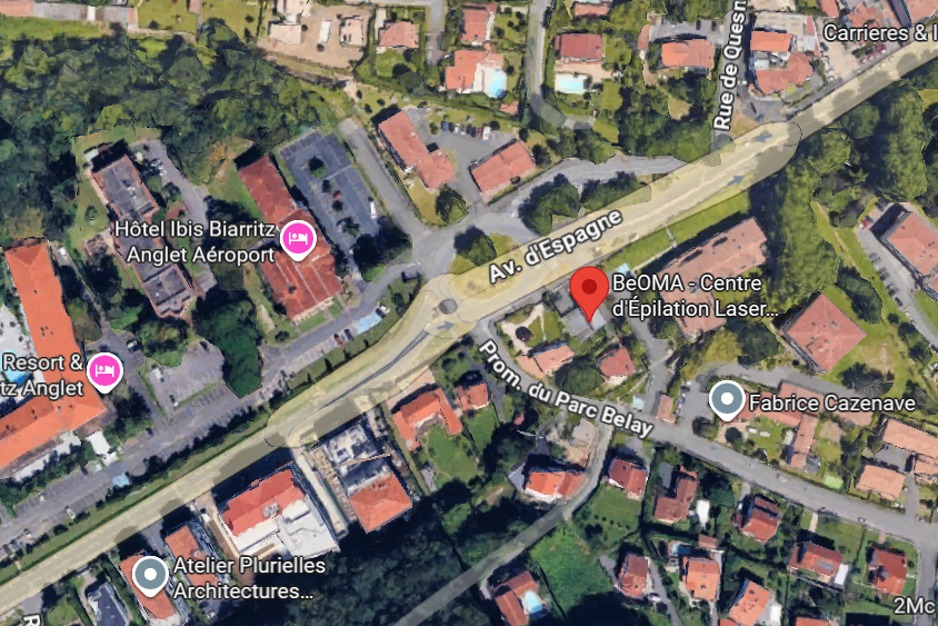 Plan d'accès BeOMA, 55 Avenue d'Espagne, 64600 Anglet